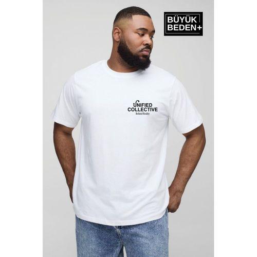 Erkek Büyük Beden Unified Collective Baskılı 3xl-6xl Bisiklet Yaka Tshırt SPR26BTS510-10