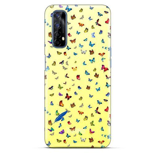 Oppo Realme 7 Kılıf Kelebek Etkisi (14) Lansman Kılıf Kırmızı Krem