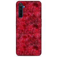 Mermer Desenli (6) Tema Silikon Kılıf Kırmızı Oppo Realme 6 Kılıf