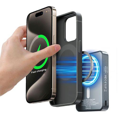 Lenyes PW1010D PD 20W Dijital LED Göstergeli Akıllı Saat Kablosuz Şarj Özellikli Standlı Wireless Powerbank 15W 10000mAh