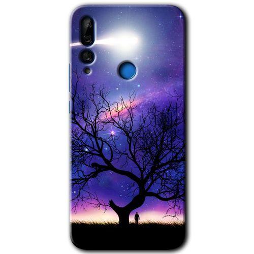Huawei P Smart Z HD Baskılı Kılıf + 9D Tam Ekran Koruyucu - Uzay Silüet