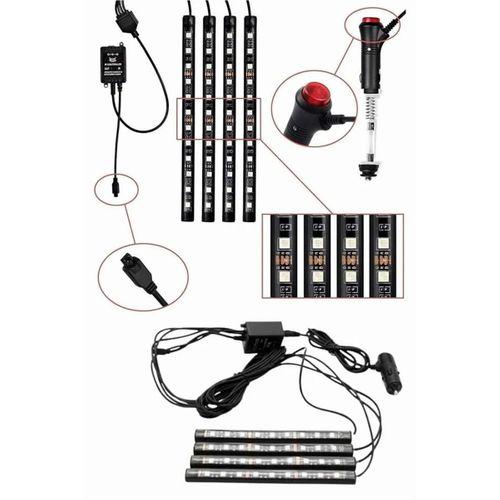 Rgb Işıklı Araç İçi Aydınlatma Kumandalı 12'li Led Işık Renk Değiştirebilen