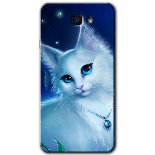 MRCİLETİSİM Samsung Galaxy J7 Prime 2 Kılıf HD Desen Baskılı Arka Kapak + Temperli Cam - Cat Glance