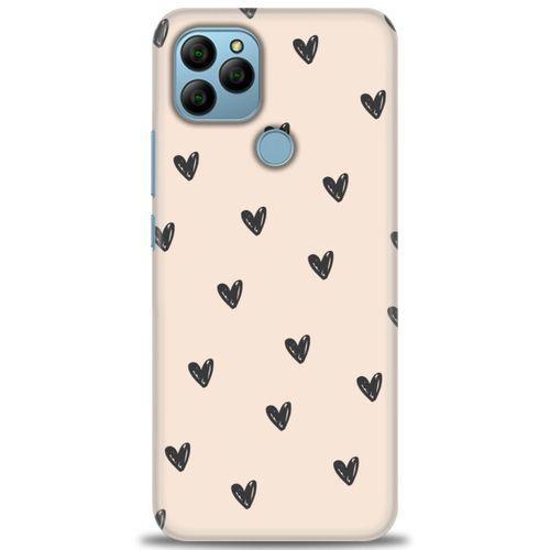 General Mobile GM 22 Kılıf HD Baskılı Kılıf - Minik Kalpler + Tam Ekran Koruyucu