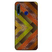 Huawei Y6P Kılıf Patchwork (10) Full Koruma Kılıfı Yeşil Turuncu