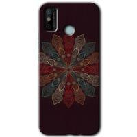MRCİLETİSİM Tecno Spark 6 Go Kılıf HD Desen Baskılı Arka Kapak+Temperli Cam - Mandala Flower Wal
