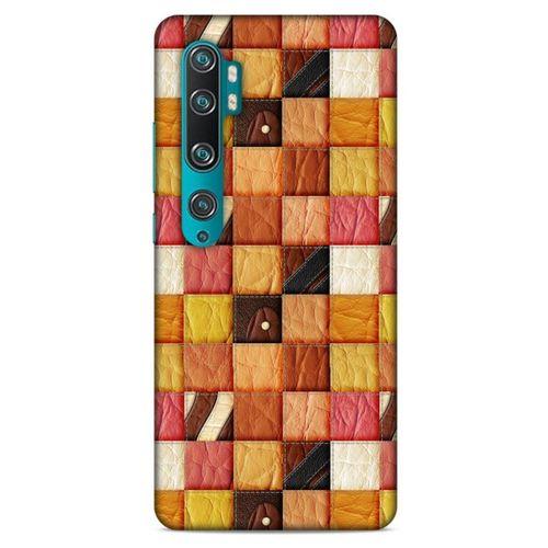 Xiaomi Mi Note 10 Pro Kılıf Patchwork (2) Kabı Turuncu Sarı