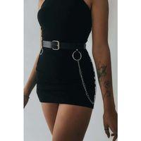 Elbise Üzeri Zincirli Deri Şık Kemer Aksesuar Harness - Brf656