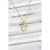 316L Çelik Zincir Gold Renk Deniz Tema Model Zirkon Taşlı Kadın Kolye