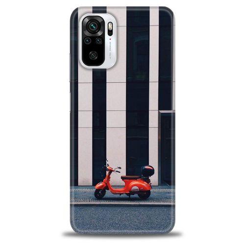 Xiaomi Redmi Note 10S Kılıf HD Baskılı Kılıf - Kırmızı Motor + Tam Ekran Koruyucu
