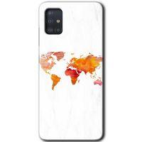 Galaxy A51 Kılıf HD Desen Baskılı Arka Kapak - Dünya Haritası