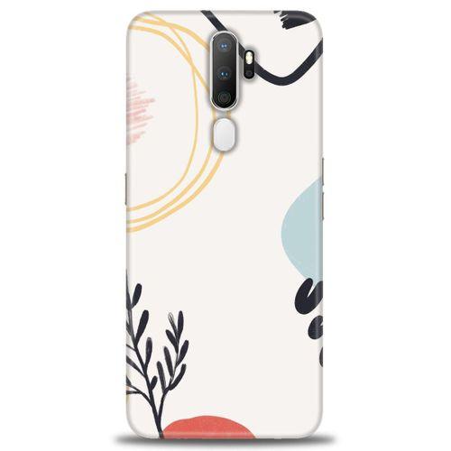 Oppo A9 2020 Kılıf HD Baskılı Kılıf - Siyah Dal + Tam Ekran Koruyucu