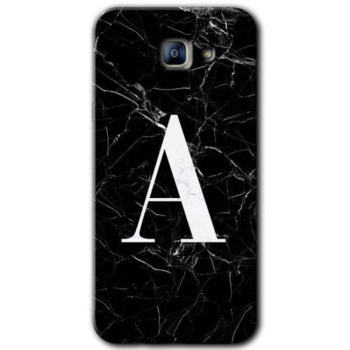 Potkal Hediye Fabrikası Samsung Galaxy A8 2016 Kılıf HD Desen Baskılı Arka Kapak - Siyah Mermer Desenli A Harfi
