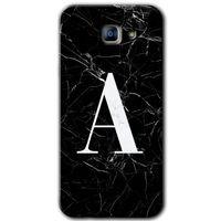 Potkal Hediye Fabrikası Samsung Galaxy A8 2016 Kılıf HD Desen Baskılı Arka Kapak - Siyah Mermer Desenli A Harfi