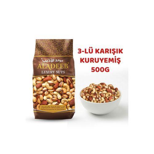 Fıstık Badem Kaju 3’lü Dengeli Karışık Kuruyemiş 500g Taze Kavrulmuş