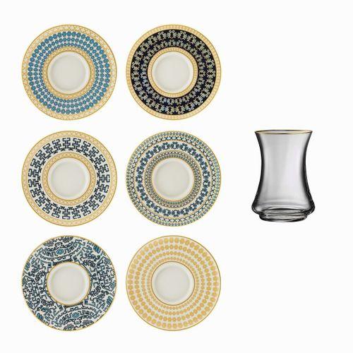 Sandro Moreno 1453 Şangay Gold 12 Parça 6 Kişilik Çay Seti 110 Ml Ar210363