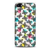 Apple Iphone 5 Kılıf Kelebek Etkisi (36) Glitter Kılıf Sarı Pembe