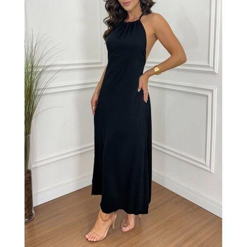 Kadın Boyundan Askılı Halter Kollu Viskon Elbise