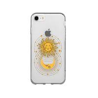 iPhone SE Moon & Sun Desenli Premium Şeffaf Silikon Kılıf