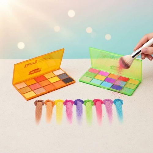 15 Renkli Sedefli Mat Far Paleti - 2'li Set