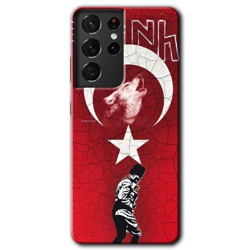 Samsung Galaxy S21 Ultra HD Baskılı Kılıf + 9D Tam Ekran Koruyucu - Bozkurt Atam