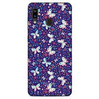 Samsung Galaxy A20 Kılıf Kelebek Etkisi (3) Kapak Kırmızı Lacivert