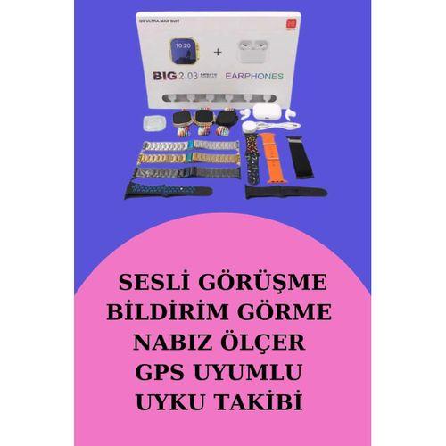 Akıllı Saat Bluetooth Kulaklık Hediyeli Bildirim Görme Sesli Görüşme Çoklu Kordon