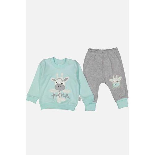 Zürafa Nakışlı % 100 Pamuk Kız Bebek Takımı