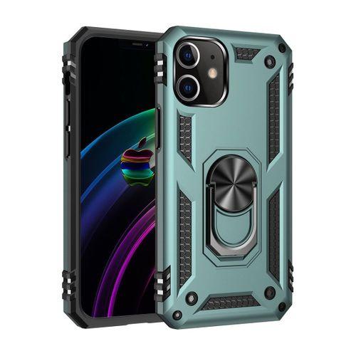 Newface iPhone 12 Kılıf Sofya Yüzüklü Silikon Kapak - Yeşil