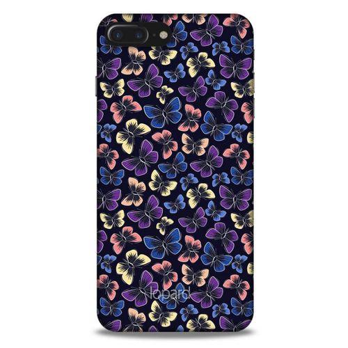 Apple Iphone 7 Plus Kılıf Kelebek Etkisi (20) Koruyucu Kılıf Fuşya Mavi