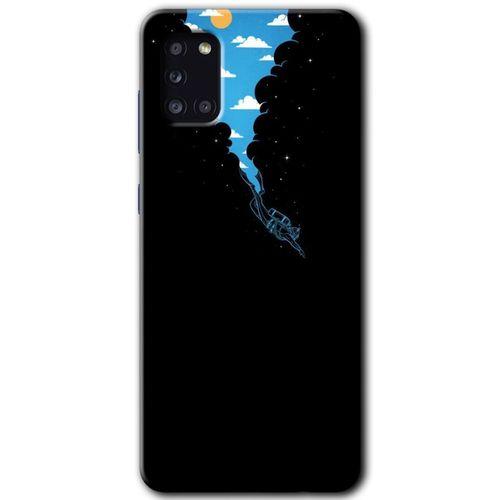 MRCİLETİSİM Samsung Galaxy A31 Kılıf Baskılı Kapak - Derinlere Yolculuk +Tam Kaplayan Mat Seramik