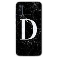 Potkal Hediye Fabrikası Xiaomi Mi 9 SE Kılıf HD Desen Baskılı Arka Kapak - Siyah Mermer Desenli D Harfi