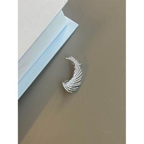 Taşlı Kıkırdak Küpe - Gümüş