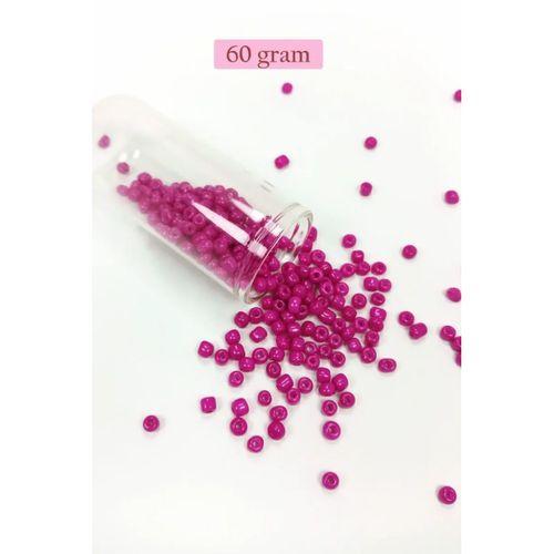 Dökme Cam Kum Boncuk Büyük Boy (6/0) 4 mm - 60 Gram - Açık Mor - BNC130