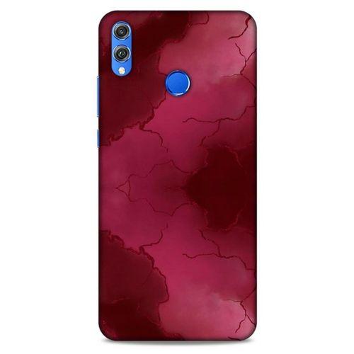 Mermer Desenli (7) Tema Telefon Kılıfı Bordo Huawei Honor 8x Kılıf