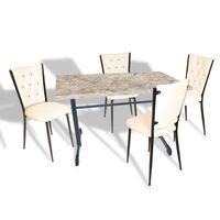 Dockers Halley - Kapitoneli Mutfak Masa Takımı - 70x120 (Werzalit, Wermodin veya Allzalit Tabla) - Scala Marble-Krem