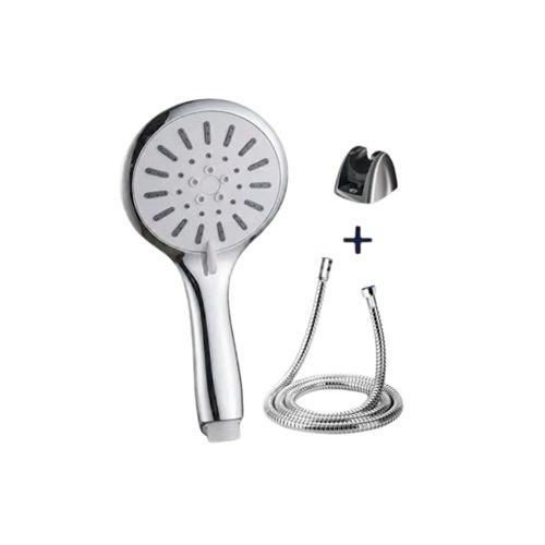 Spiral Hortumlu 4 Kademeli Krem El Duşu Başlığı Banyo Duş Seti