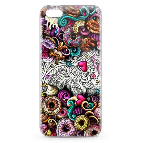 Apple iPhone 5 Kılıf Donut Doodle Arka Kapak Koruma Desenli Full Koruyucu