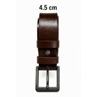 Erkek Hakiki Deri 4.5 Cm Kot Ve Kumaş Pantolon Kemeri Metal Tokalı Kahverengi
