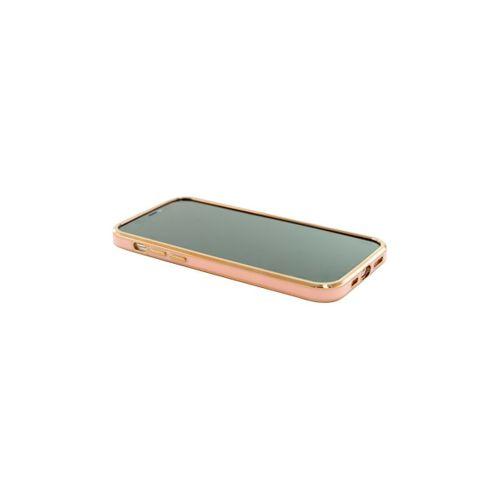 iPhone 12 Pro Premium Electrolize Silikonlu Pembe Telefon Kılıfı
