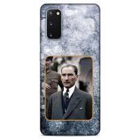 Samsung Galaxy S20 Kılıf Atatürk (32) Soft Silikon Kılıf Gri Buzul