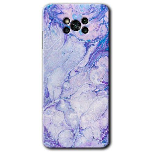 MRCİLETİSİM Poco x3 NFC Kılıf HD Desen Baskılı Arka Kapak + Temperli Cam - Spots Lilac