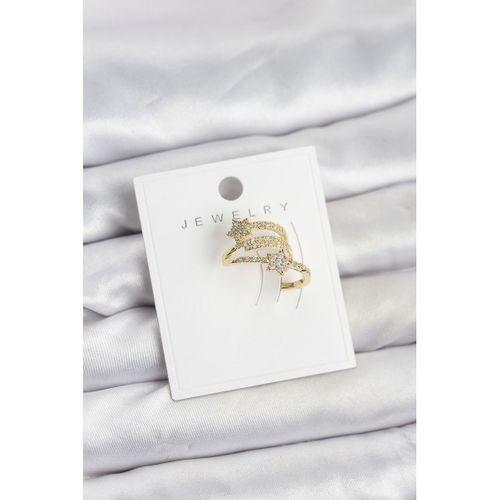 Gold Renk Zirkon Taşlı Yıldız Model Kıkırdak Earcuff Küpe - TJ-BKP11615