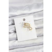Gold Renk Zirkon Taşlı Yıldız Model Kıkırdak Earcuff Küpe - TJ-BKP11615
