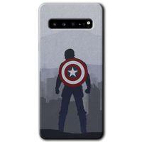 Samsung Galaxy S10 Plus Kılıf HD Desen Baskılı Arka Kapak + Temperli Cam - Captain Avenger