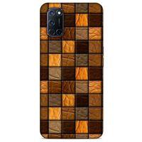 Oppo A92 Kılıf Patchwork (32) Soft Silikon Kılıf Turuncu Kahve