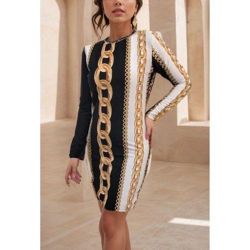 Kadın Uzun Kollu Bisiklet Yaka Scuba Midi Boy Elbise