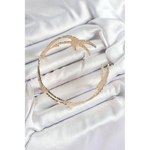 Pirinç Sıralı Deniz Yıldızı Model Gold Renk Kadın Pazu Bileklik