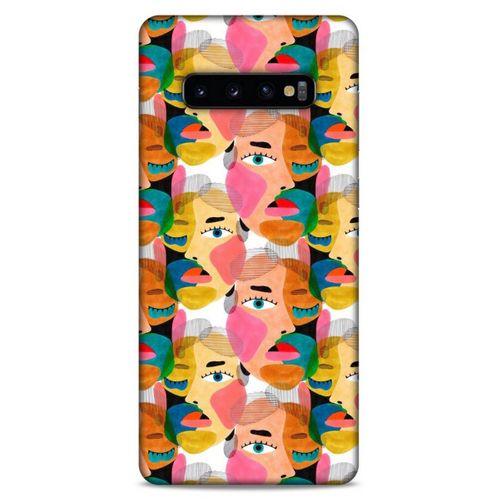 Lopard Samsung Galaxy S10 Plus Uyumlu Kılıf Sürreal Yüzler ♀ (6) Silikon Kılıf Desenli