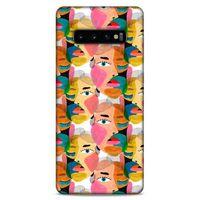 Lopard Samsung Galaxy S10 Plus Uyumlu Kılıf Sürreal Yüzler ♀ (6) Silikon Kılıf Desenli
